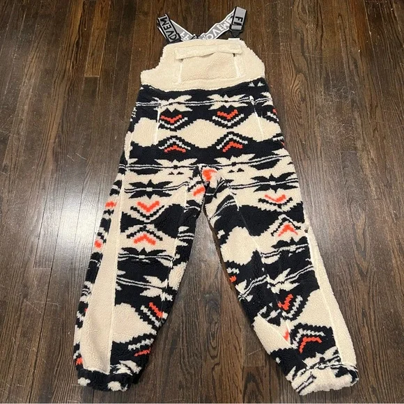 Free People FP Movement Hit The Slopes Salopette Black Fairisle Size Small - Picture 5 of 8